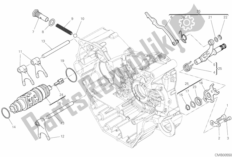 Wszystkie części do Krzywka Zmiany Biegów - Widelec Ducati Scrambler 1100 PRO USA 2020
